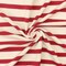 Red-Ivory Stripe Stretch Spandex Rayon Modal Jersey Knit Fabric By the Yard